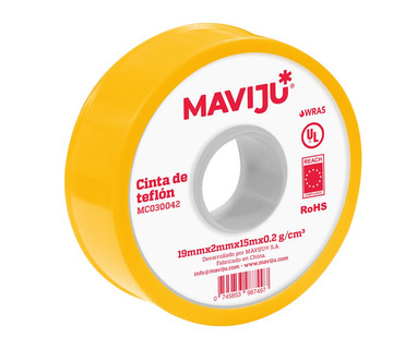 00014132-128 TEFLON AMARILLO MAVIJU 19MMX15M (MC030042) - Image 1